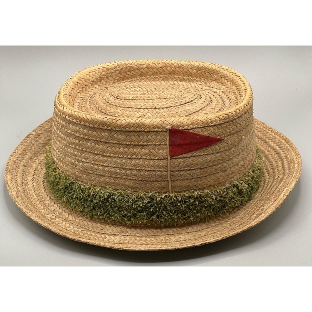 VIntage Made In Italy Straw Fedora With Golf Theme